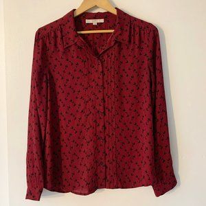 Ann Taylor Loft Print Blouse Size M